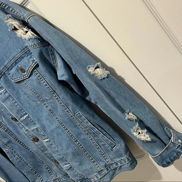 Distressed Denim Jacket - Picture 3 of 7